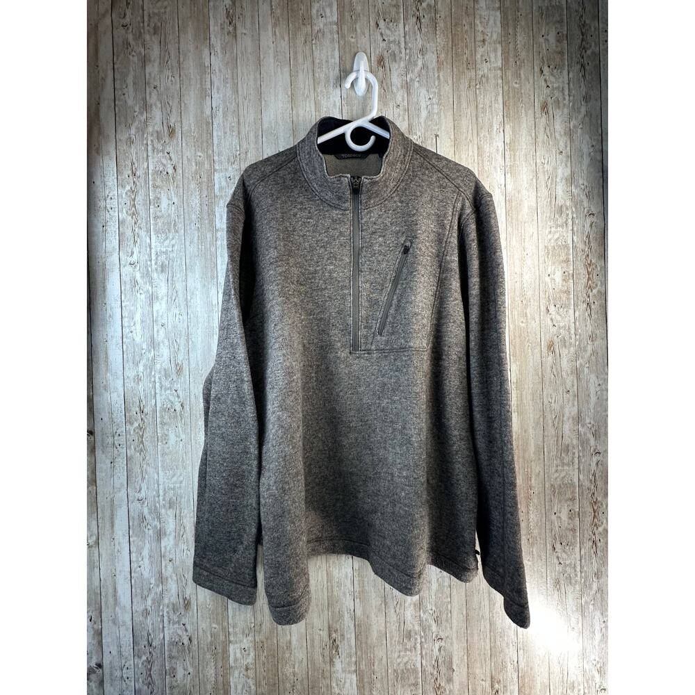 Toad Co Outbound 1/4‎ Zip Sweater Mens XL Brown Outdoor Wool Blend Pullover